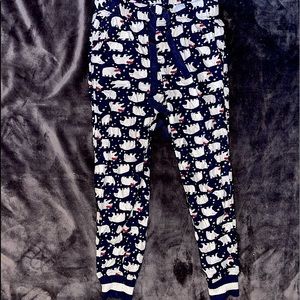 Aerie dark blue and white polar bear pajamas in jogger style